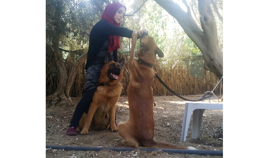 Talia Thabit, a psychologist, is the first dog trainer in the Gaza Strip. (Photo/Supplied)
