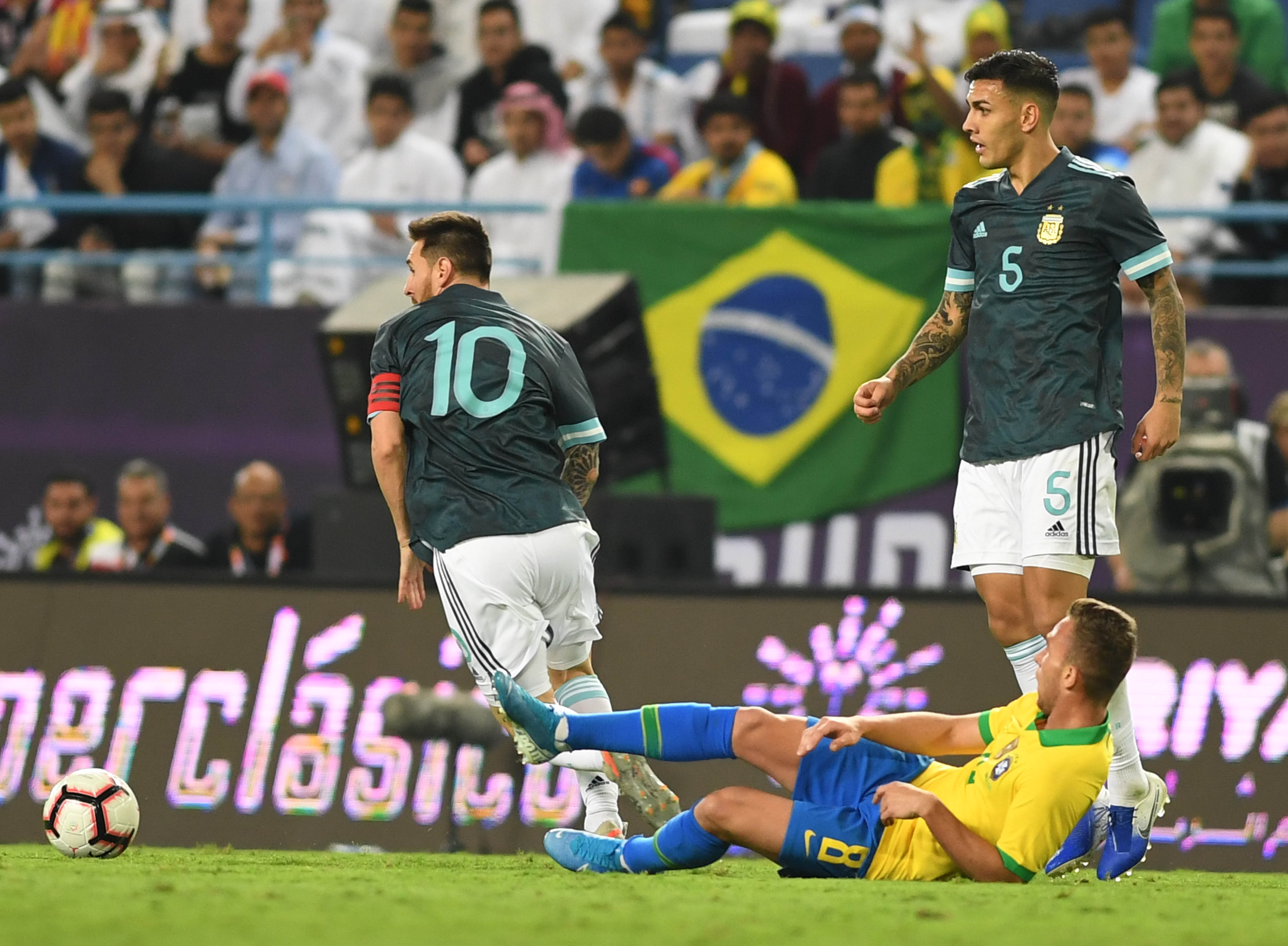 RIYADH: Lionel Messi struck on his return to international duty Friday following a three-month ban as Argentina defeated fierce rivals Brazil 1-0 in a friendly in Riyadh. (Photos: Arab News/Basheer Alzain Saleh)
