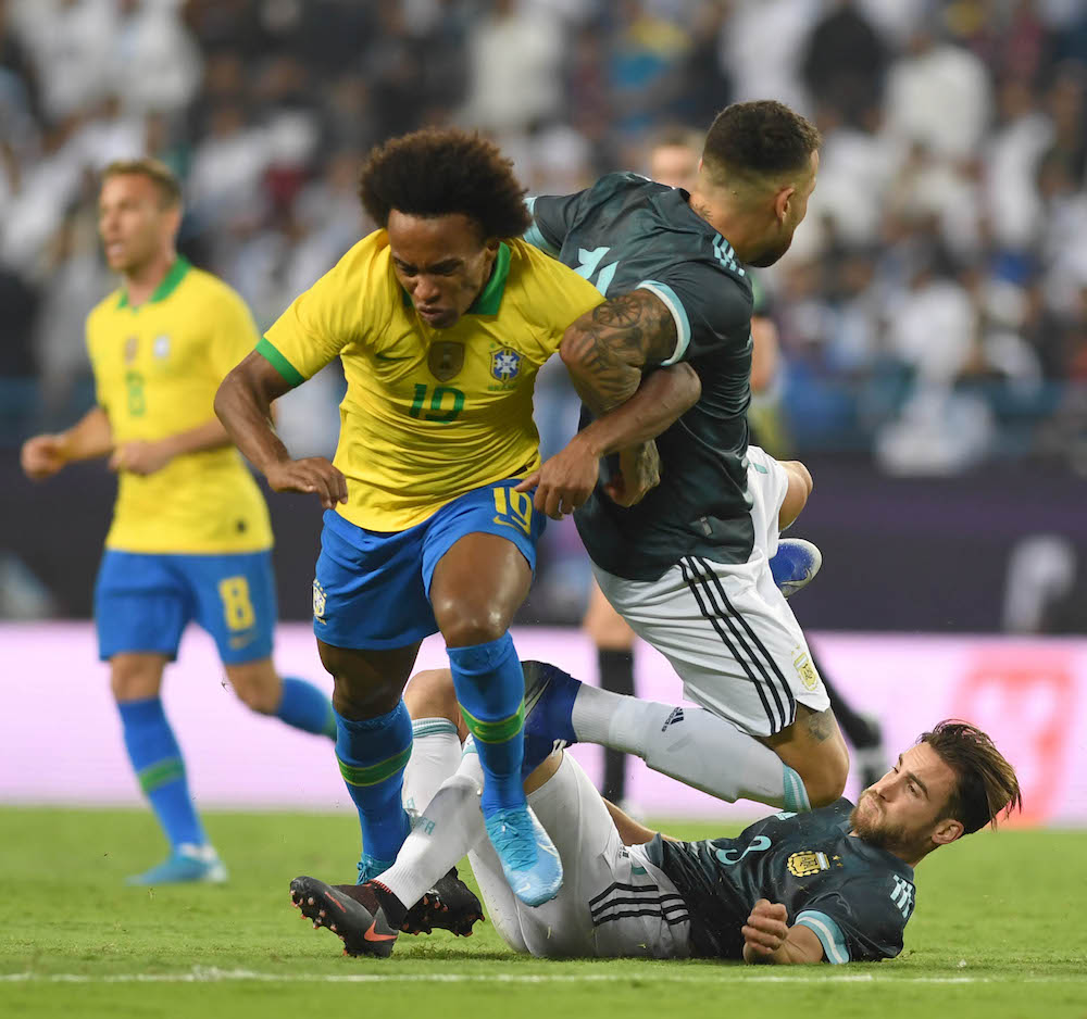 RIYADH: Lionel Messi struck on his return to international duty Friday following a three-month ban as Argentina defeated fierce rivals Brazil 1-0 in a friendly in Riyadh. (Photos: Arab News/Basheer Alzain Saleh)