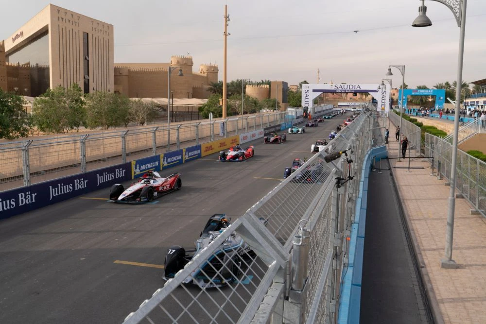 Action from Round of the Formula E Diriyah E-Prix. (Photo: Ziyad Alarfaj)