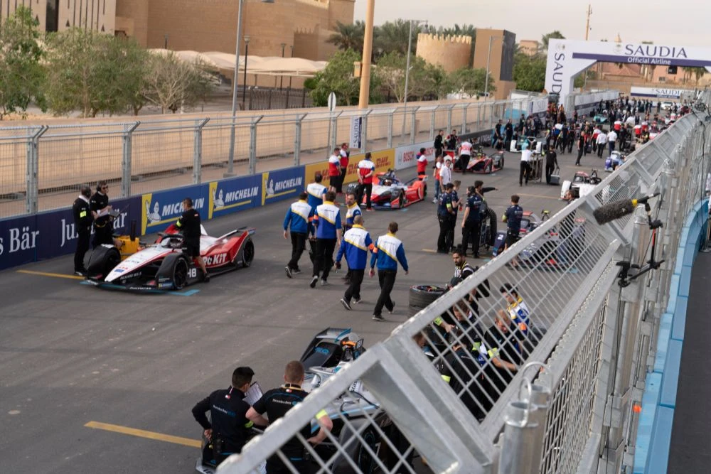 Action from Round of the Formula E Diriyah E-Prix. (Photo: Ziyad Alarfaj)