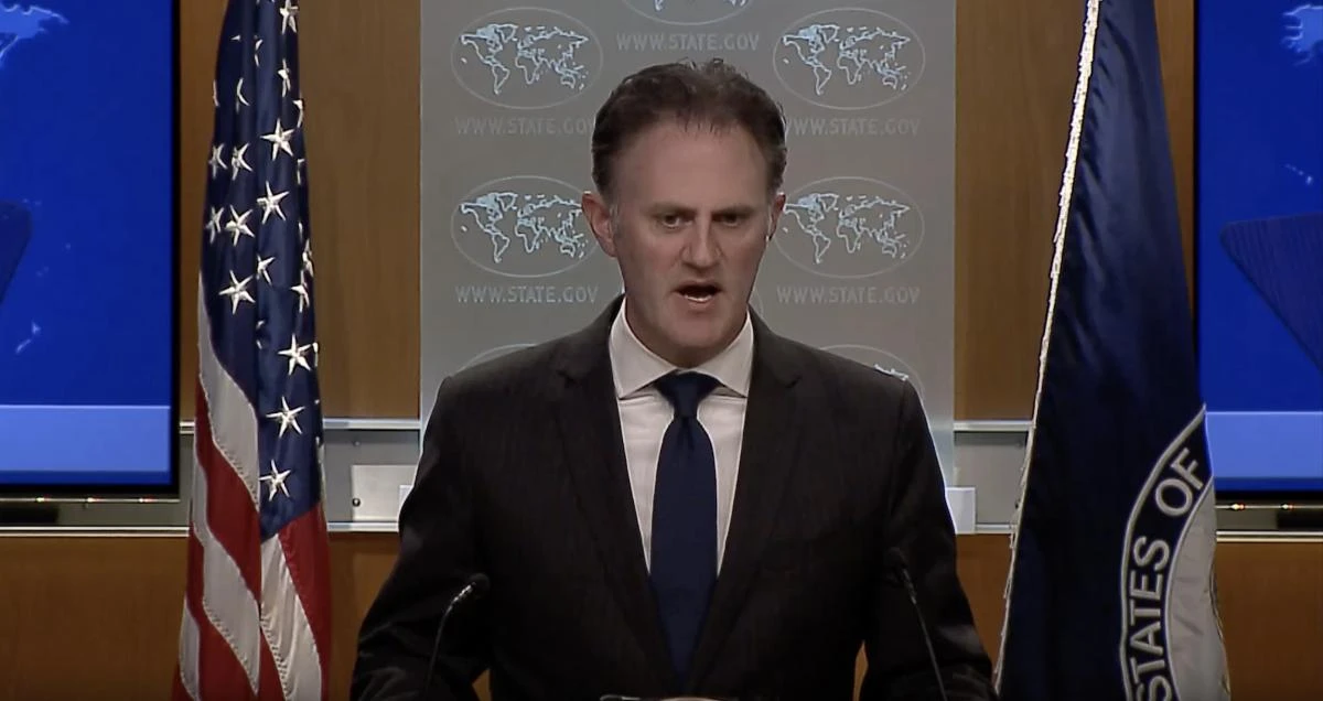 A briefing by the department’s counter-terrorism spokesman Nathan Sales showed the Iranian regime funnels nearly a billion dollars a year to support its proxies. (Screenshot/US State Department)