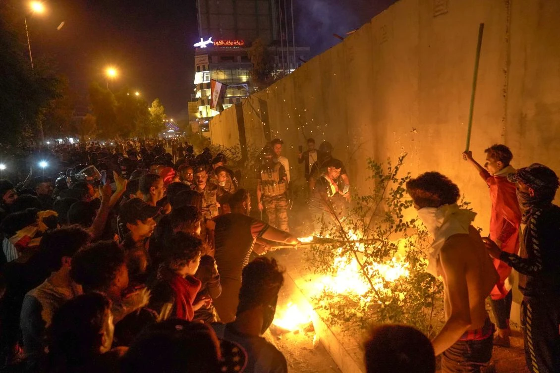 Three protesters were shot dead overnight during a demonstration outside the Iranian consulate in Karbala, the head of the forensics department there told AFP on Nov. 4. (FILE/AFP/Mohammed Sawaf)