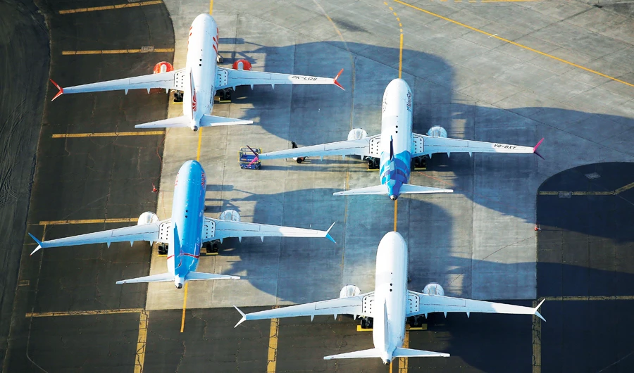 Boeing 737 MAX aircraft at Boeing facilities at the Grant County International Airport in Moses Lake, Washington. The US plane-maker is expected to speed deliveries by 40 percent, to 70 units a month, when its factory doors reopen, in a bid to clear the backlog. (Reuters/File