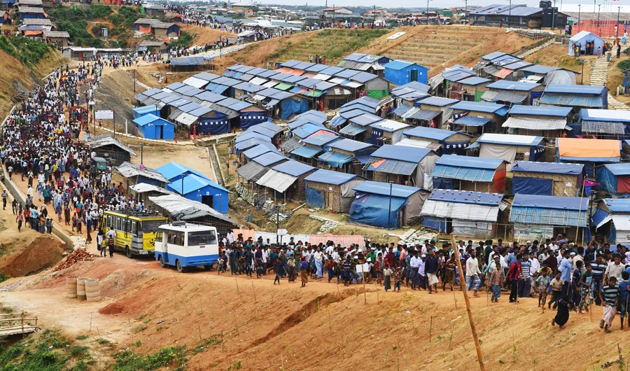 Thousands of Rohingya refugees staged protests for "justice" on August 25 on the first anniversary of a Myanmar military crackdown that forced them to flee to camps in Bangladesh. (AFP)