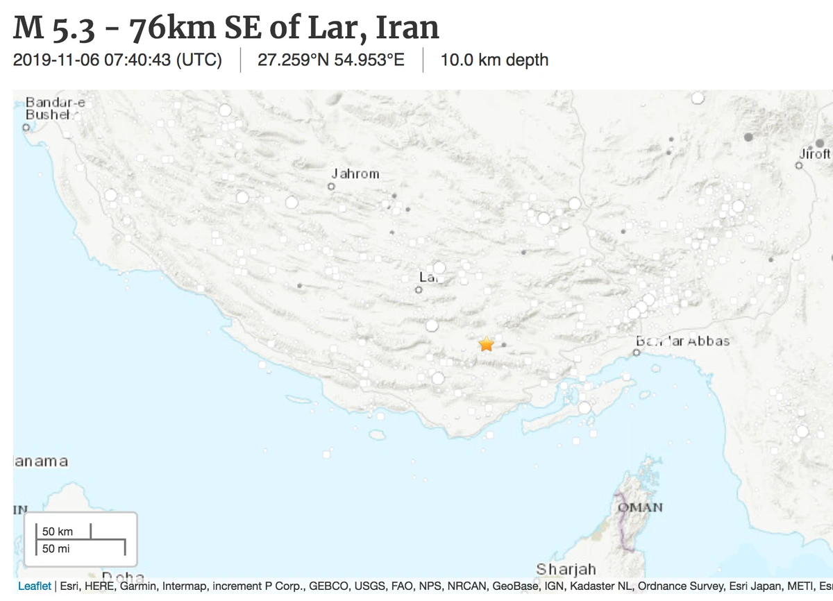 A magnitude 5 earthquake can cause considerable damage, but the semi-official ISNA news agency said that no casualties and damages had so far been reported after the quake (USGS)
