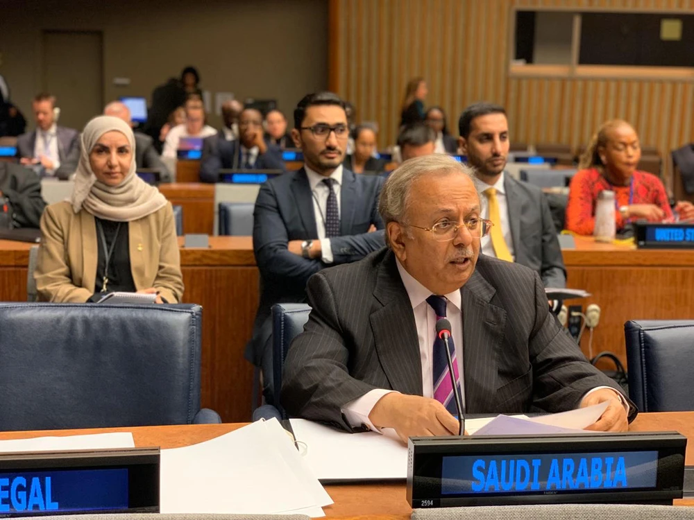 Saudi Arabia's Ambassador Abdallah Al-Mouallimi attending a meeting of the UN's Special Policies and Decolonization Committee. (SPA)
