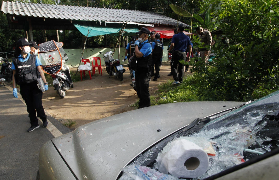 An ambush on two checkpoints manned by civilian defense volunteers left 15 villagers trained and armed by the Thai state dead. (AP)