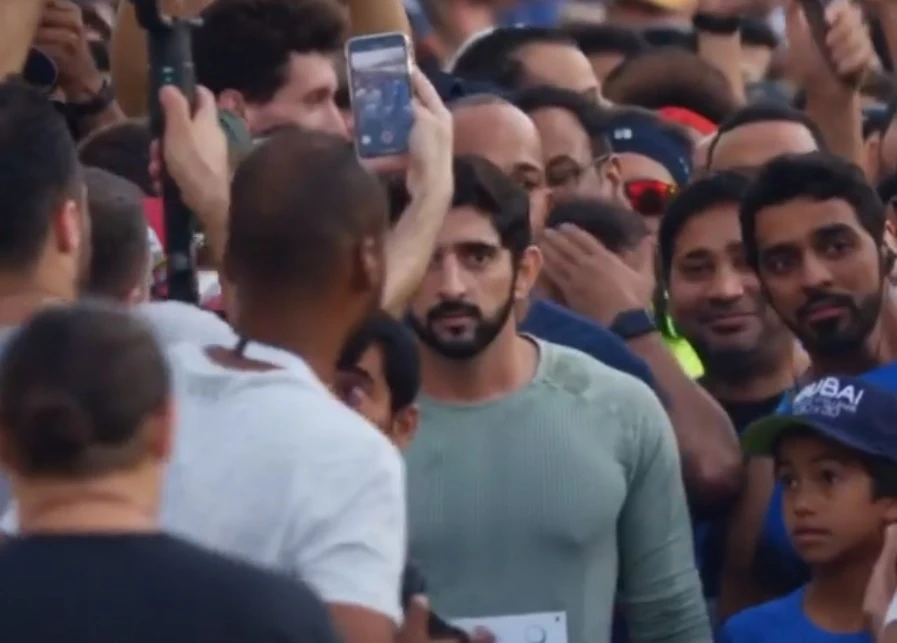 Sheikh Hamdan Al-Maktoum spearheaded the Dubai Run 30X30 inaugural event, which offered a choice between a 5-kilometer fun run and 10km race. (Screen shot)
