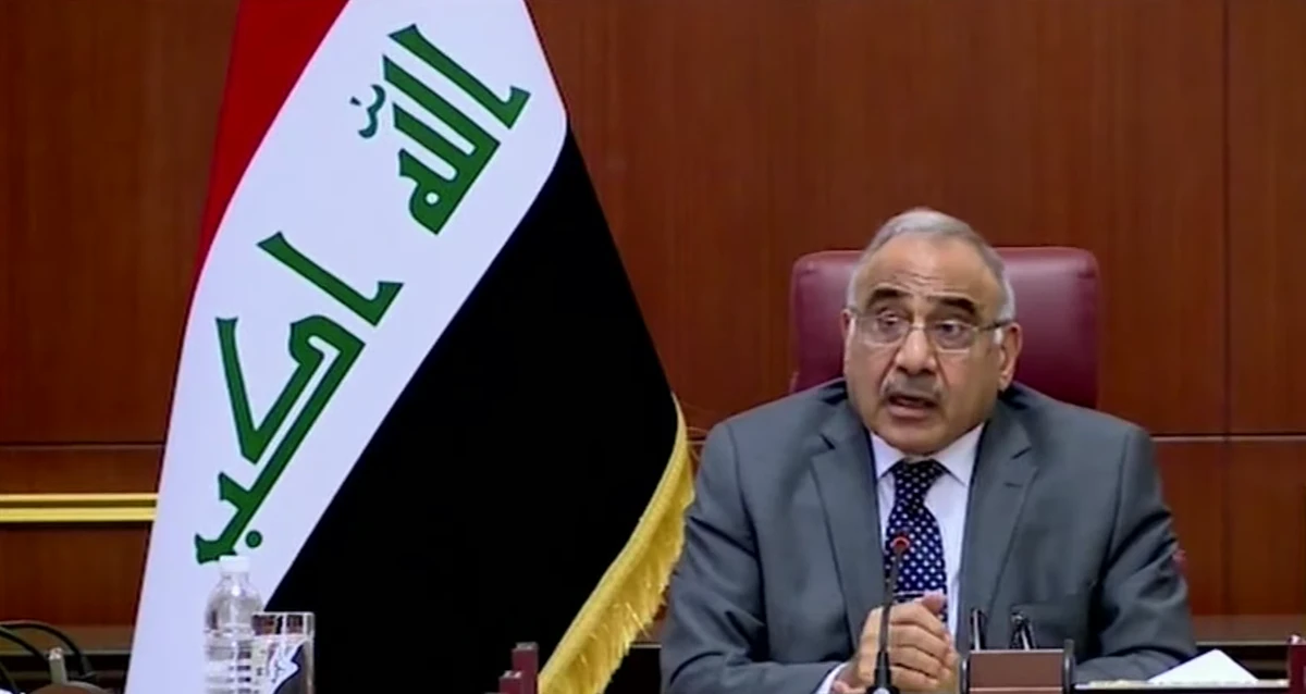 Adel Abdul-Mahdi said the government regrets the deaths of demonstrators and security forces during the recent protests. (Screenshot)