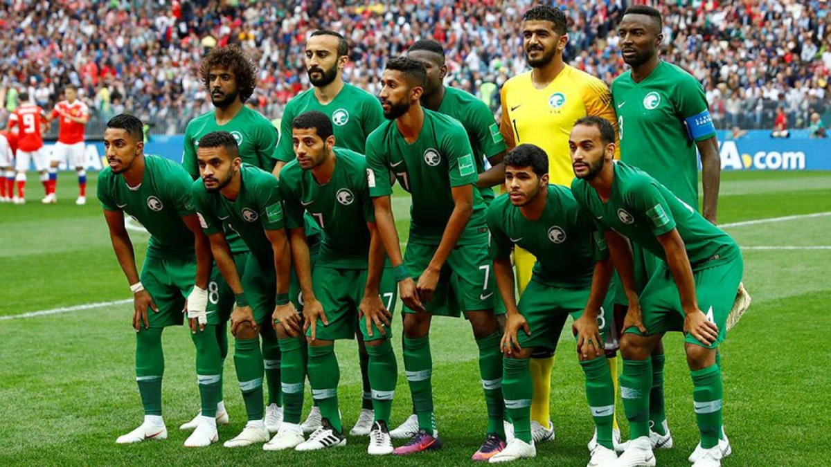 The national teams of Saudi Arabia (pictured here at World Cup 2018), the UAE and Bahrain will participate in the upcoming Gulf Cup to be held in Qatar on Nov. 24 to Dec. 6. (Reuters/File Photo)