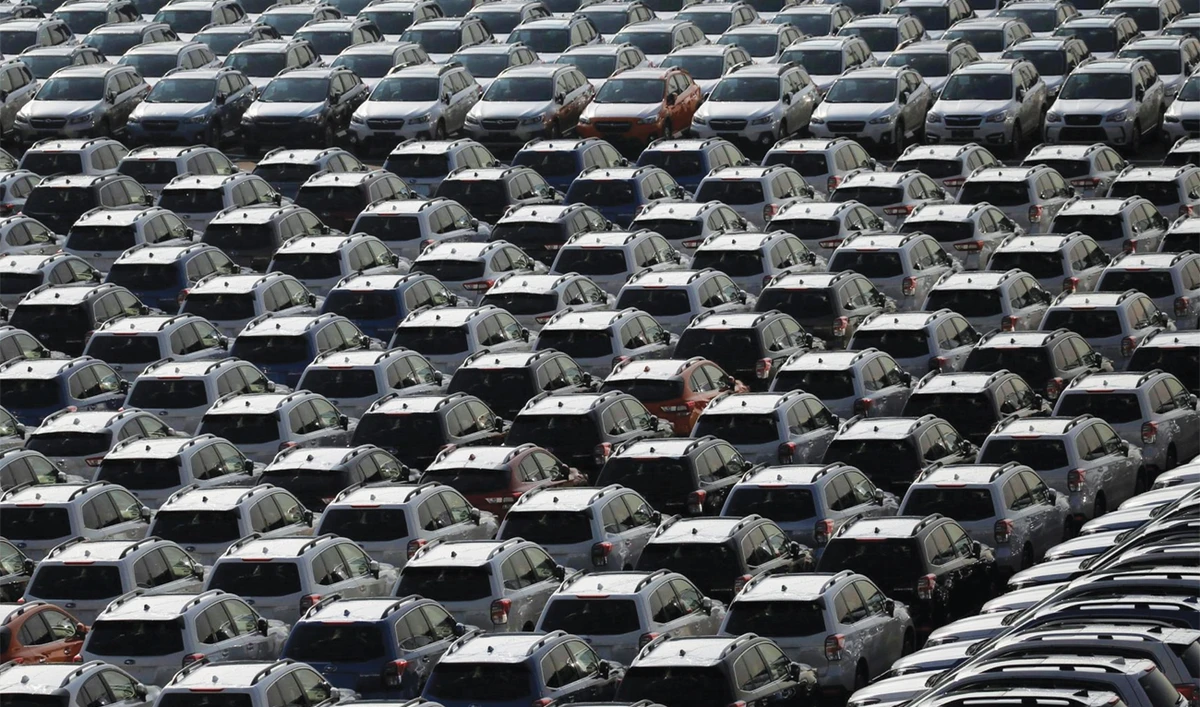 Newly manufactured cars await export at port in Yokohama, Japan. Under the TPP pact, the elimination of a 6.1 per cent tariff on passenger vehicles could reduce prices for Japanese cars by $1,000 or more. (Reuters)