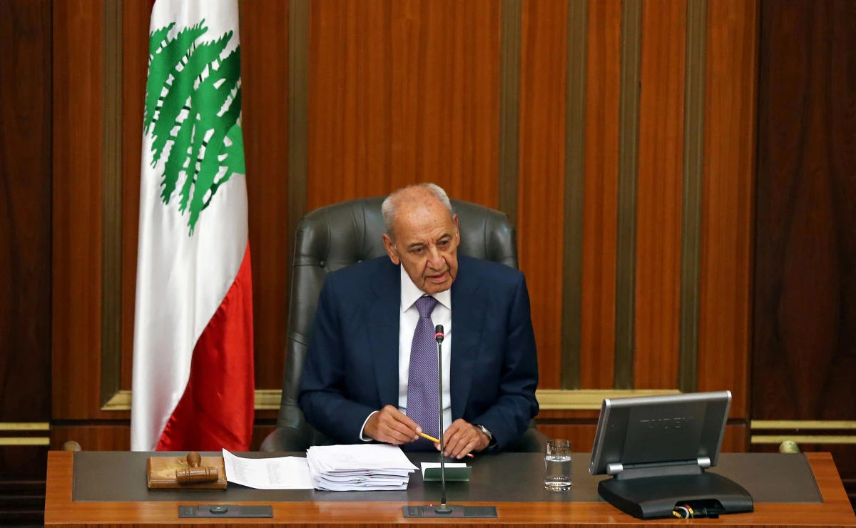 Lebanese Parliament Speaker Nabih Berri chairs a parliamentary session in downtown Beirut, Lebanon July 16, 2019. (Reuters)
