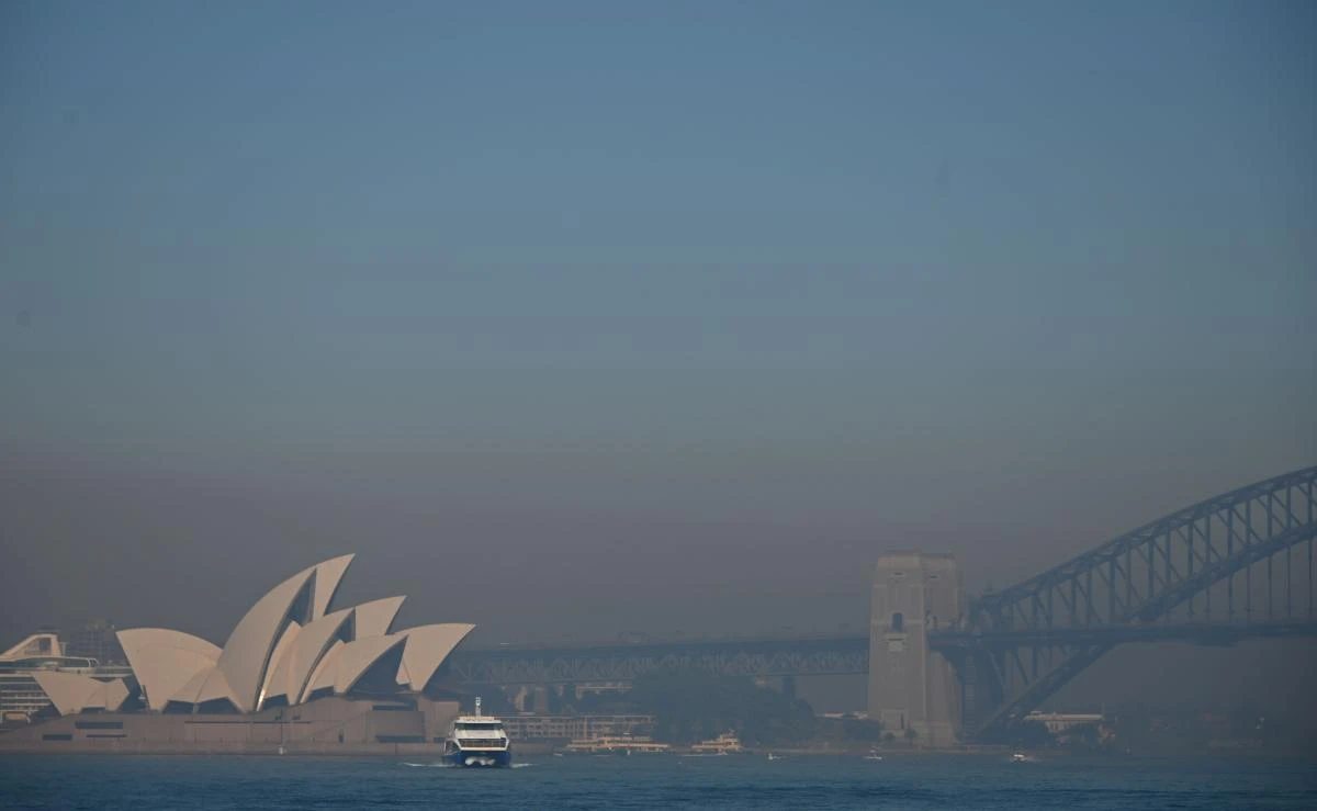 Air quality above parts of the harbor city of Sydney was measured at 10 times hazardous levels on Tuesday. (AFP)