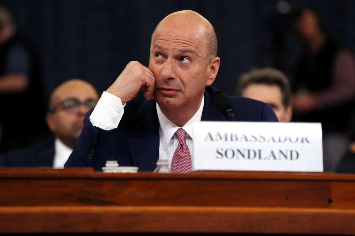 Gordon Sondland, the US ambassador to the European Union, testifies before the House Intelligence Committee on Nov. 20, 2019 in Washington, DC. ( Chip Somodevilla/Getty Images/AFP)