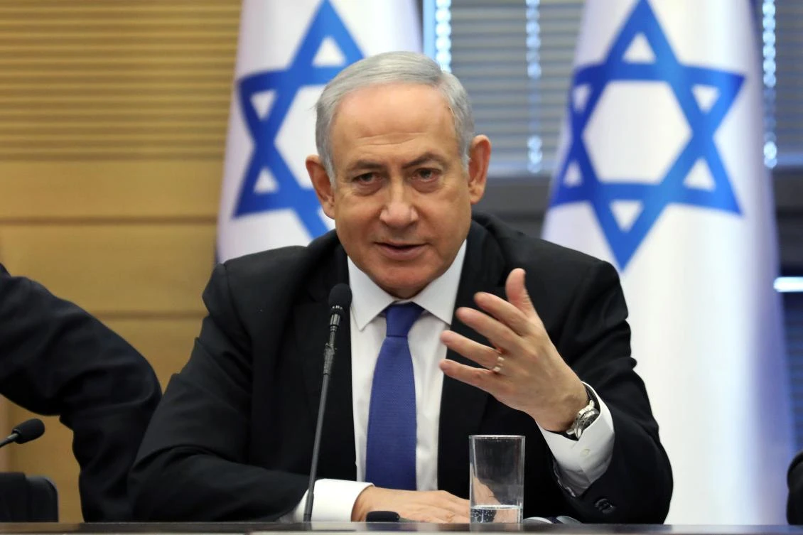 Israeli Prime Minister Benjamin Netanyahu speaks during a meeting of the right-wing bloc at the Knesset (Israeli parliament) in Jerusalem on November 20, 2019. (AFP)