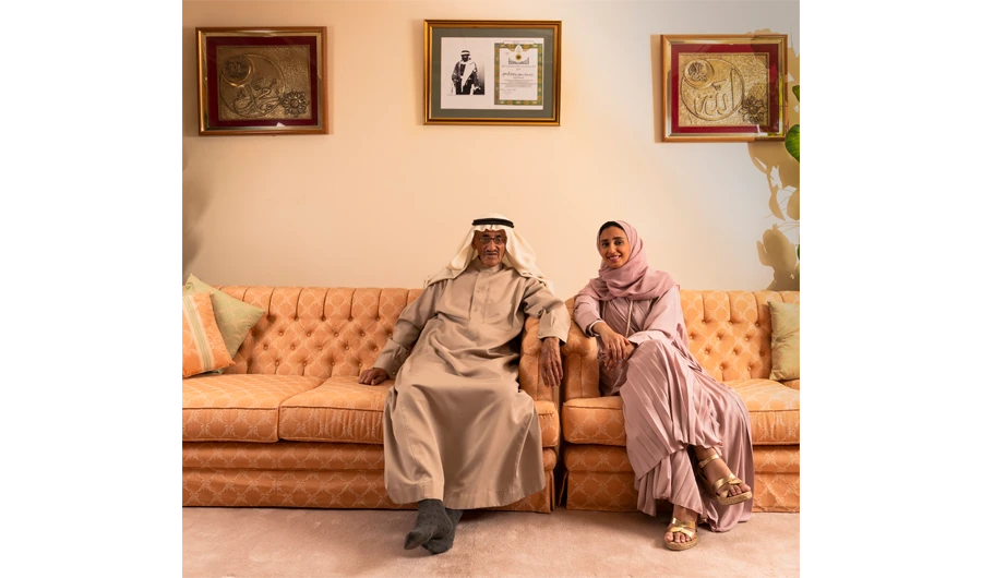 Image for Princess Abeer S Alsaud with her grandfather Prince Meshari bin Saud Farharn Al Saud. (AN photo by Ziyad Alarfaj)