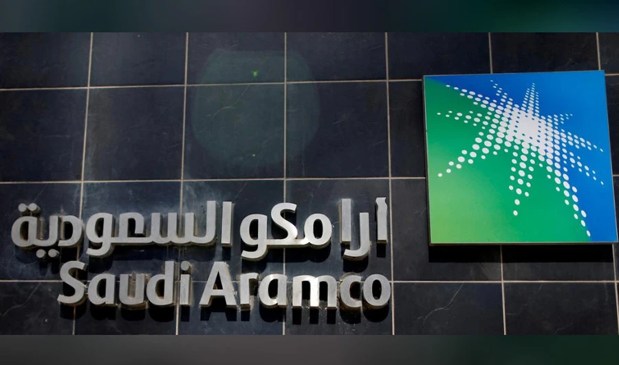 The logo of Saudi Aramco is seen at Aramco headquarters in Dhahran, Saudi Arabia. Picture taken May 23, 2018. (Reuters)