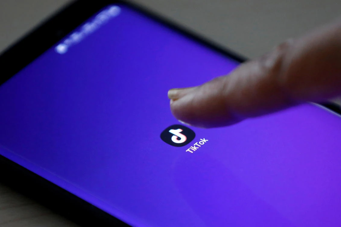 The logo of the TikTok app is seen on a mobile phone screen in this picture illustration taken February 21, 2019. (Reuters)