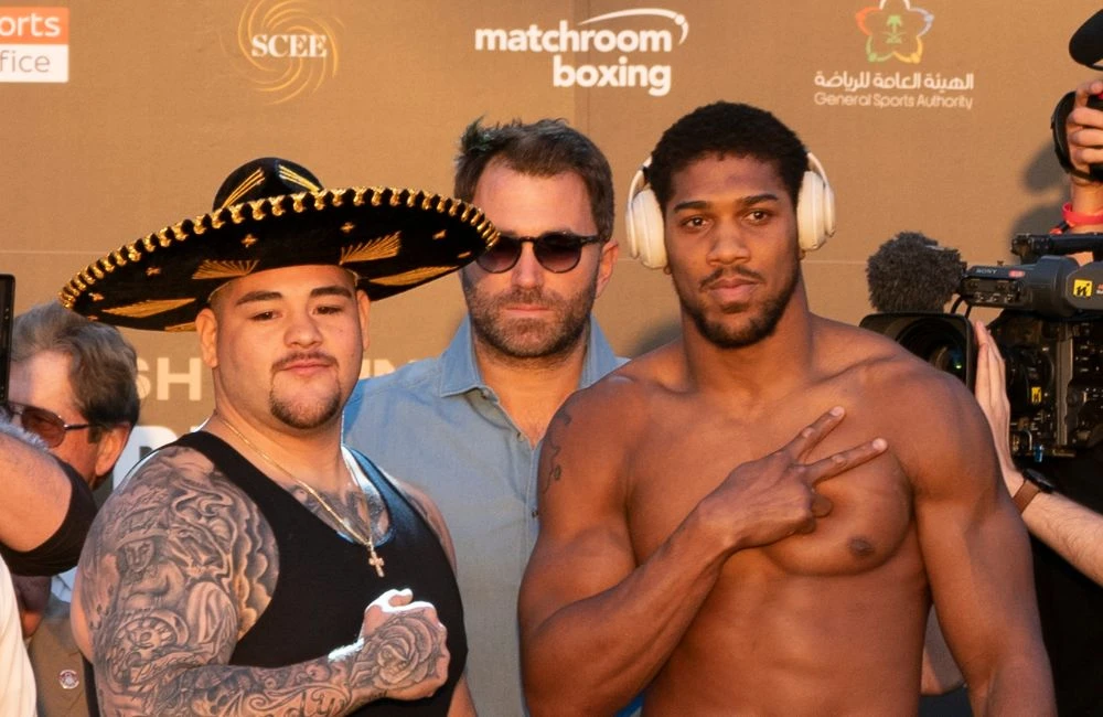 Defending world heavyweight champion Andy Ruiz Jr. and challenger Anthony Joshua weighed in for their Clash on the Dunes bout on Friday. (Photos: Ziyad Alarfaj)