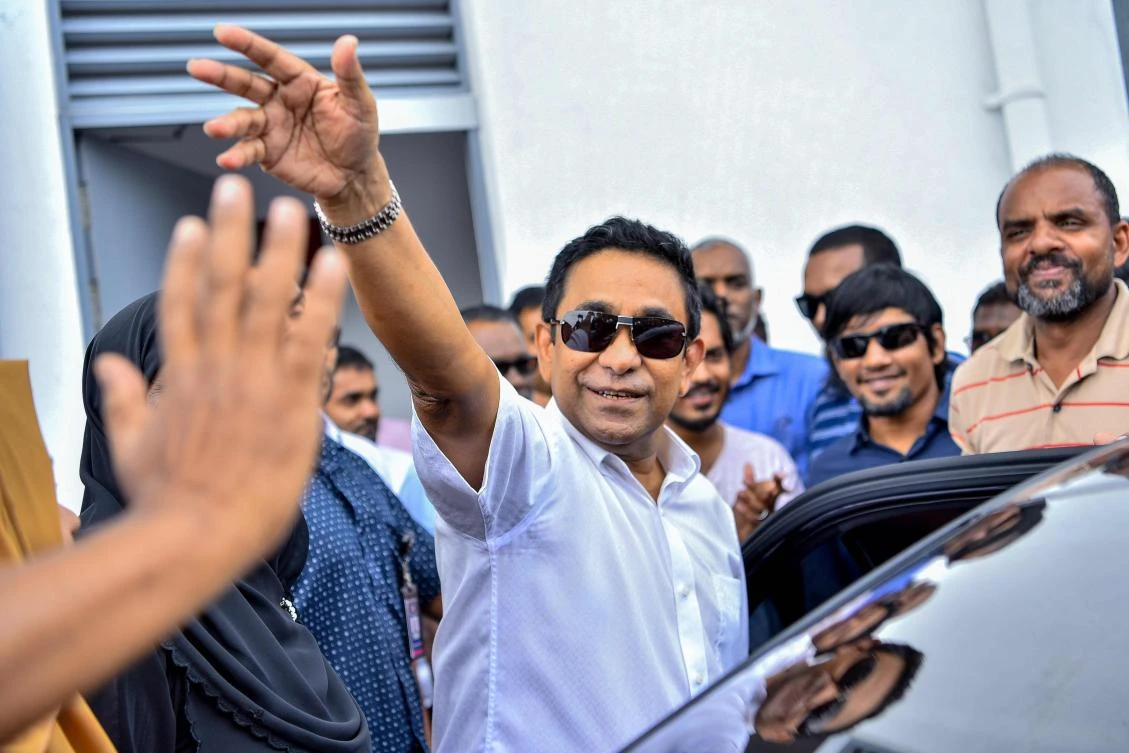 Maldives's former president Abdulla Yameen arrives at a criminal court for his trial in Male on November 28, 2019. (File/AFP)