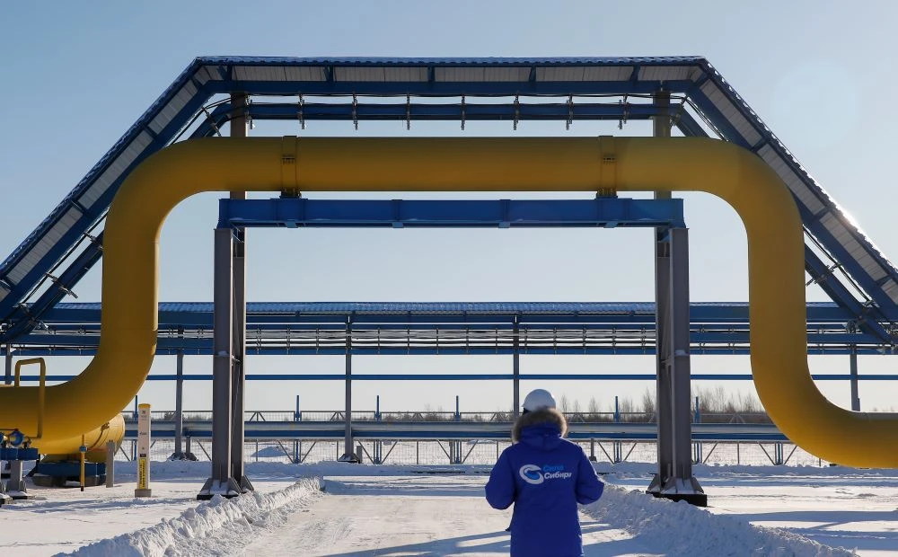 Russian President Vladimir Putin and Chinese leader Xi Jinping are to inaugurate by video link-up the “Power of Siberia” pipeline, above, sending Siberian gas to China. (Reuters)