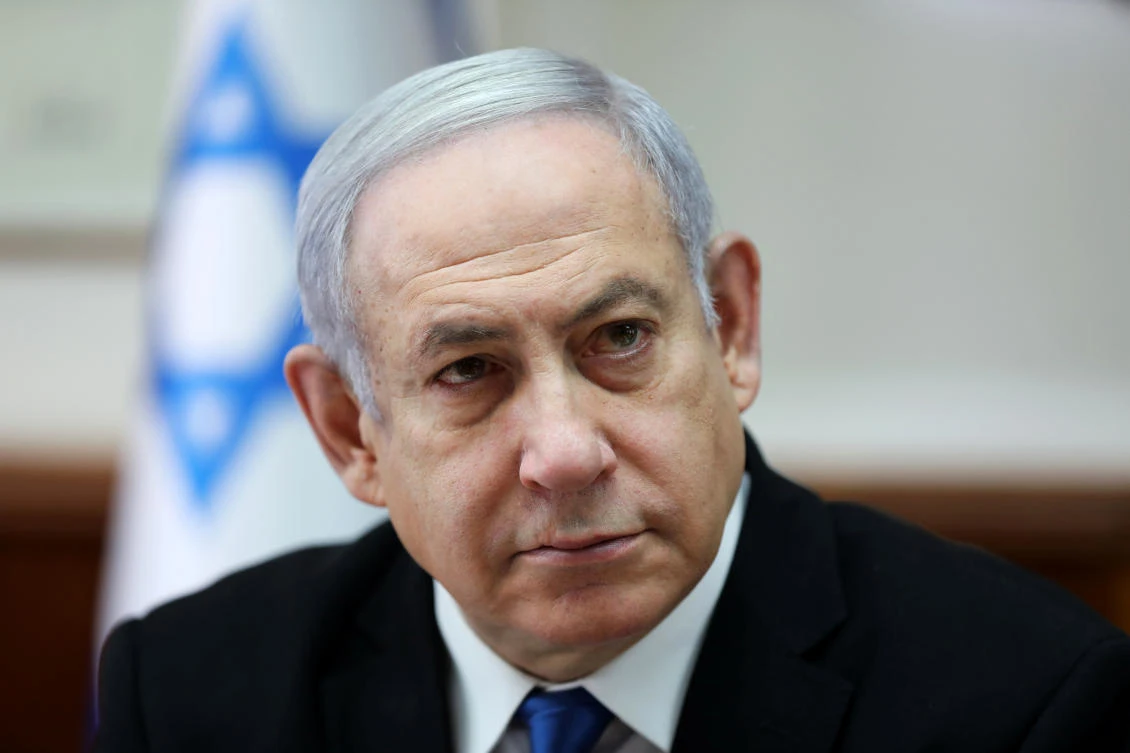 Israeli Prime Minister Benjamin Netanyahu attends the weekly cabinet meeting at his office in Jerusalem December 1, 2019. (Reuters)