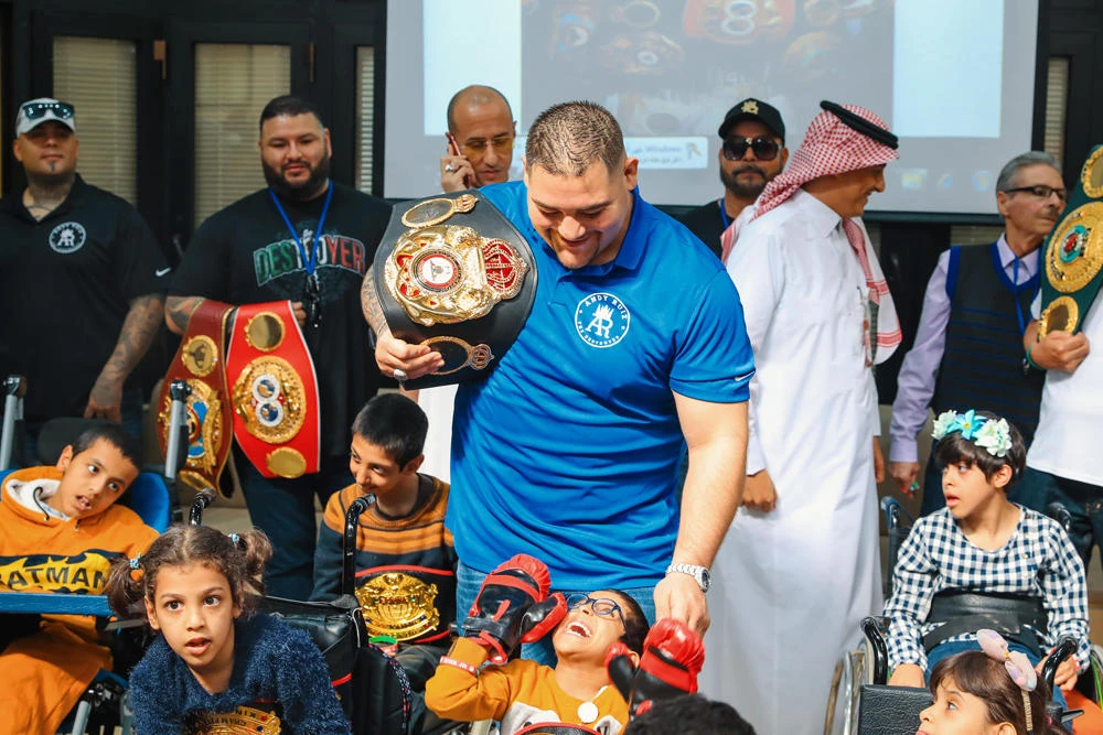 Ruiz Jr. visits disabled Saudi children, while Joshua drops in on Misk students