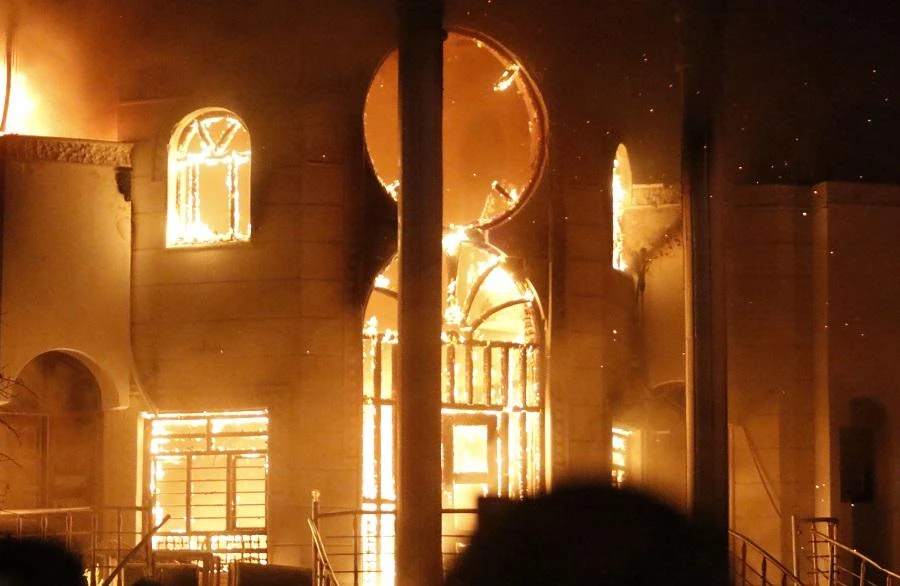 Iran consulate in Iraq burns a 3rd time, amid premier talks