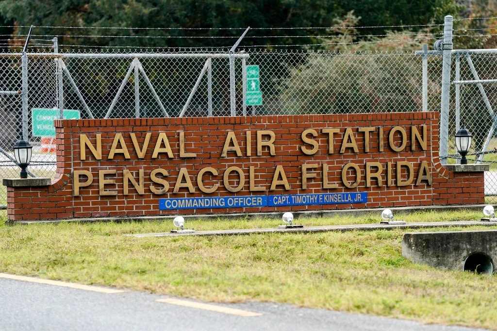 The attacker was in aviation training at the base outside Pensacola. (AFP)