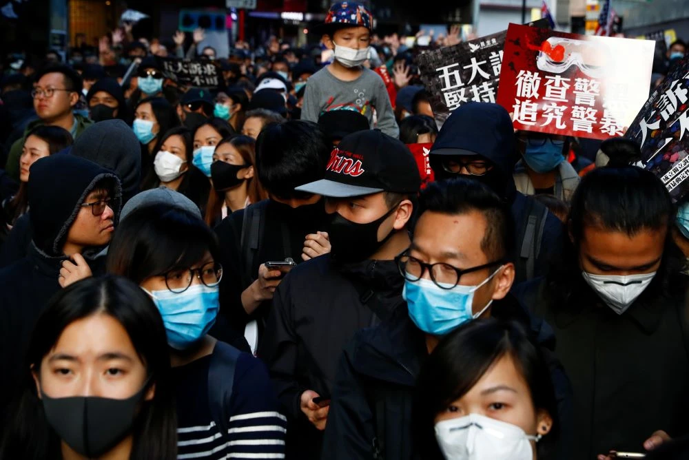 Authorities gave the green light to Civil Human Rights Front to hold the rally, the first time the group has been granted permission for a protest since Aug. 18. (AFP))