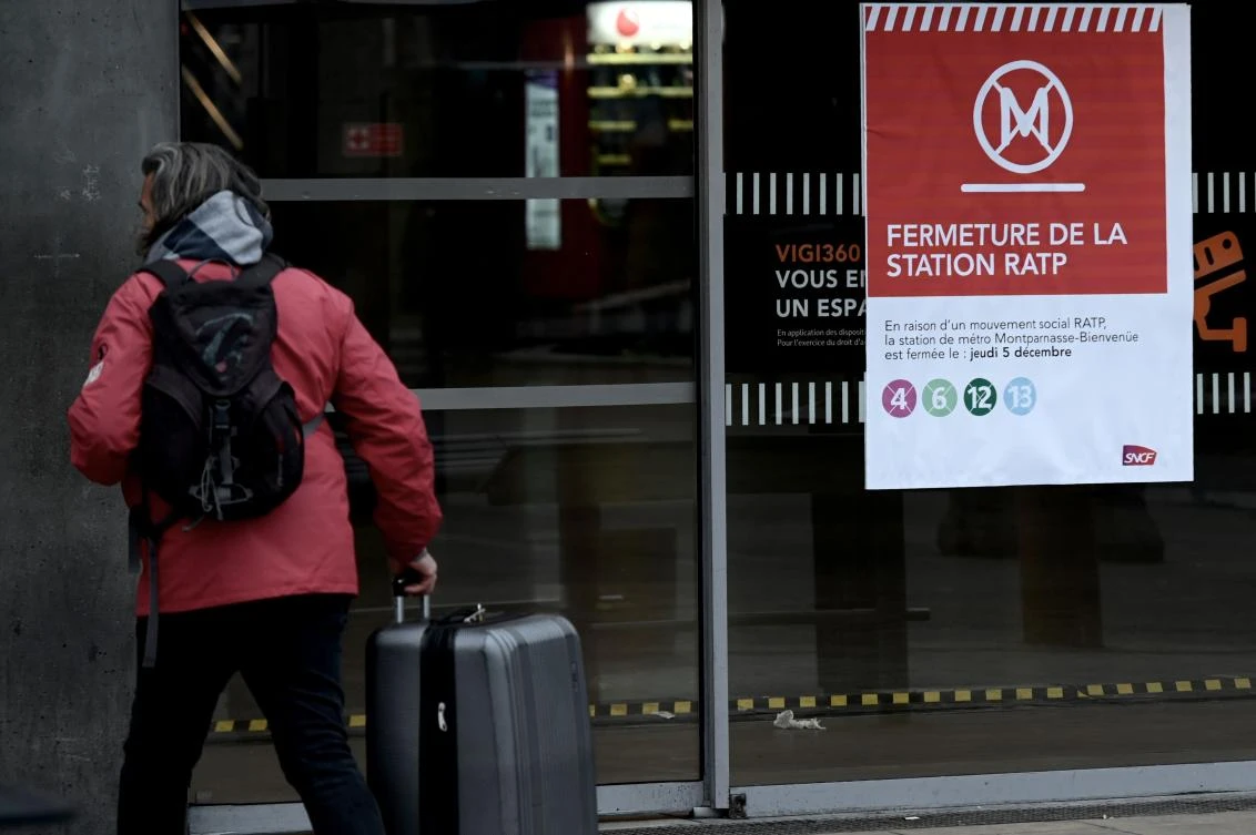 Transport systems were paralyzed for a fourth day on Sunday as unions at state railway SNCF and Paris public transport system RATP extended their strike. (AFP)