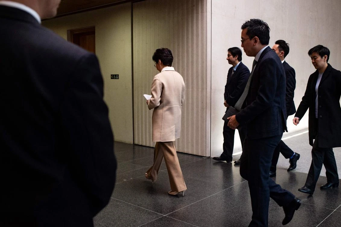 Hong Kong leader Carrie Lam on Tuesday refused to accept protesters’ demands further to the extradition bill’s withdrawal ahead of her weekend visit to Beijing. (AFP)