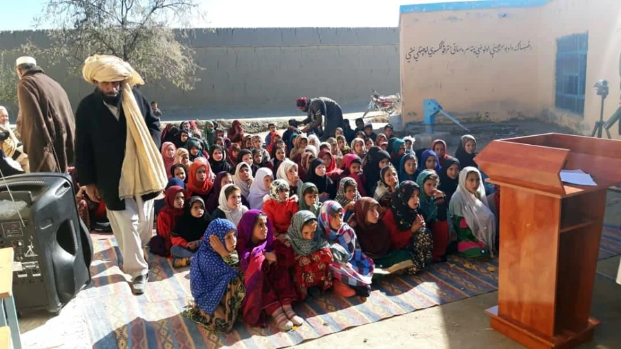Students attend a class at the Nooranya School in southeastern Paktika province of Afghanistan on Dec. 4, 2019. (AN Photo)