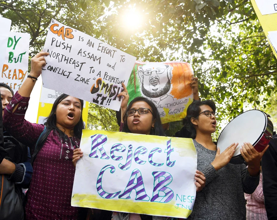 India’s eight northeastern states observed a day-long strike against the citizenship bill. (AFP)