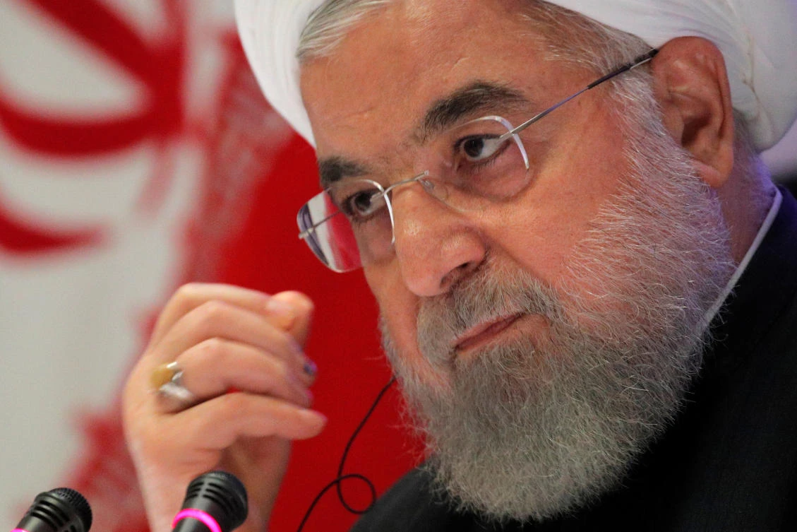 ‘The government is determined to defeat (the enemy) by bypassing America’s sanctions ... or through various means including talks, but we will not cross our red lines,’ President Hassan Rouhani said. (Reuters)