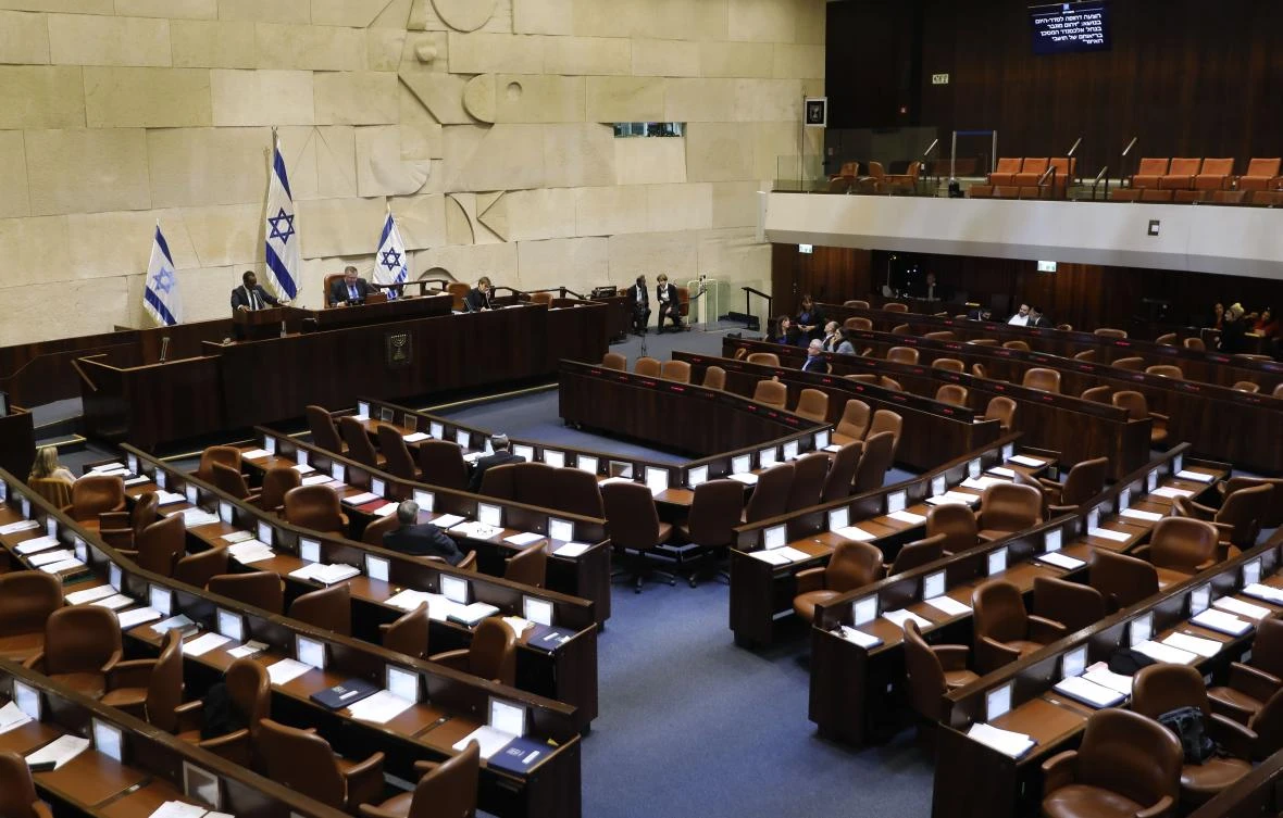 The Israeli parliament on Wednesday passed 50-0 a preliminary reading of a bill immediately dissolving parliament and setting a new election for March 2. (AFP)