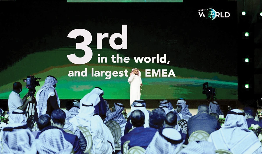 Zain KSA CEO Sultan bin Abdul Aziz Al-Deghaither speaks at the event on Dec. 8 at the Hilton Riyadh.
