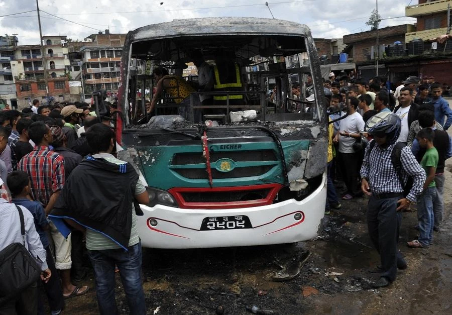 The pilgrims were returning home after visiting the famed Hindu Kalinchowk Bhagwati temple when the bus veered off the highway about 80 kilometers (50 miles) east of the capital, Katmandu, police official Prajwal Maharjan said. (File/AFP)