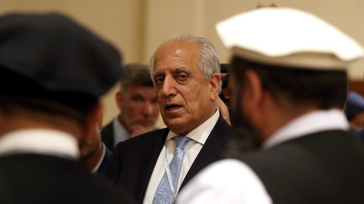 In this file photo, US Special Representative for Afghanistan Reconciliation Zalmay Khalilzad attends the Intra Afghan Dialogue talks in Doha on July 8, 2019. (AFP)