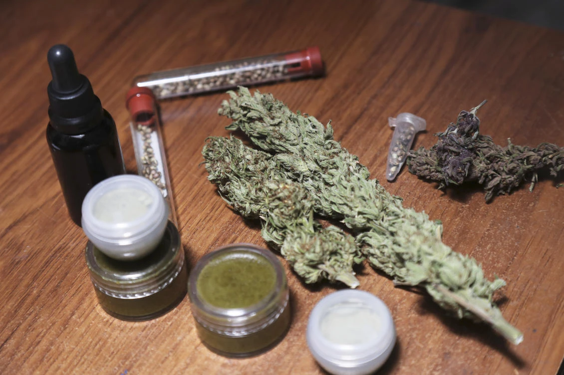 In this Wednesday, Nov. 6, 2019 photo, products made with cannabis are displayed in Quito, Ecuador. Ecuador is about to be the latest in a tide of Latin American countries approving some form of medicinal cannabis use. (AP)