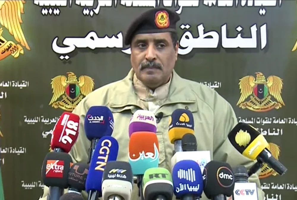 Libya's army spokesman Ahmed Al-Mesmari said on Monday that his National Libyan Army (LNA) forces were making progress toward the capital city of Tripoli. (Screenshot/YouTube)
