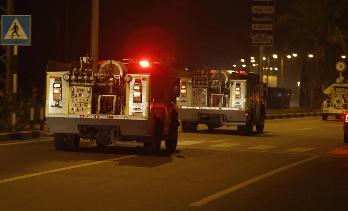 Rescue vehicles, part of a convoy of around 20, arrives in Gaza City, Tuesday, Dec. 17, 2019. Palestinian officials say Israel has allowed the import of around 20 rescue and firefighting vehicles. The equipment was donated by Qatar. (AP)