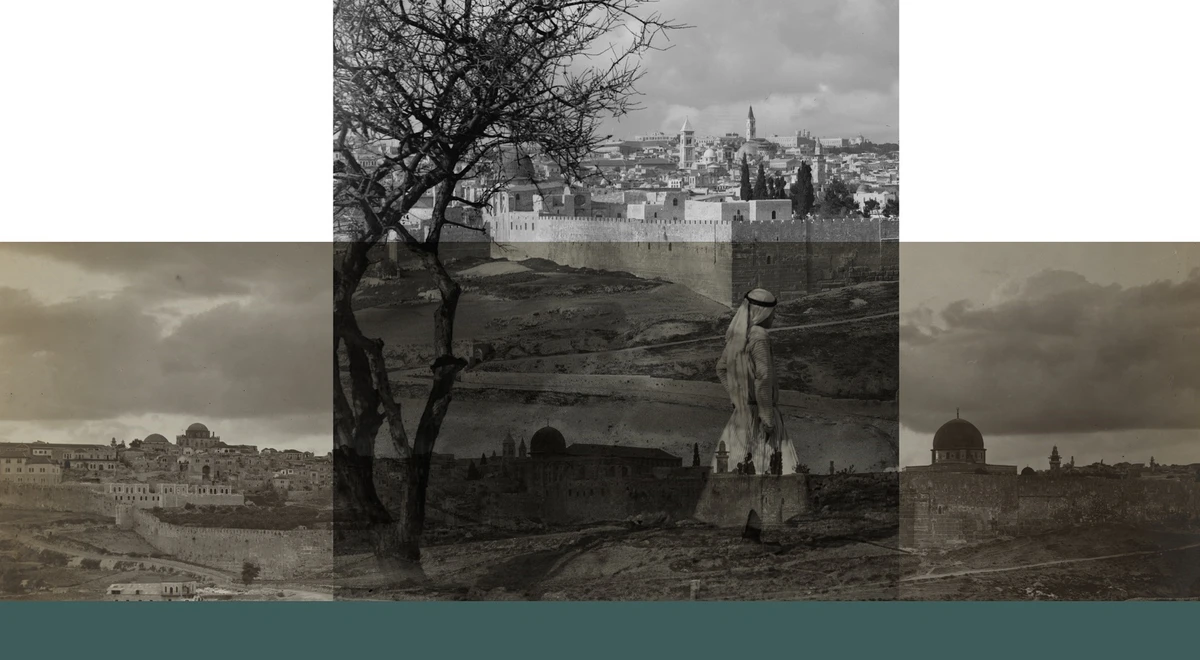 Born in 1980 in Gaza, Harb utilizes old photographs and archival material that he has collected over the years. (Supplied)