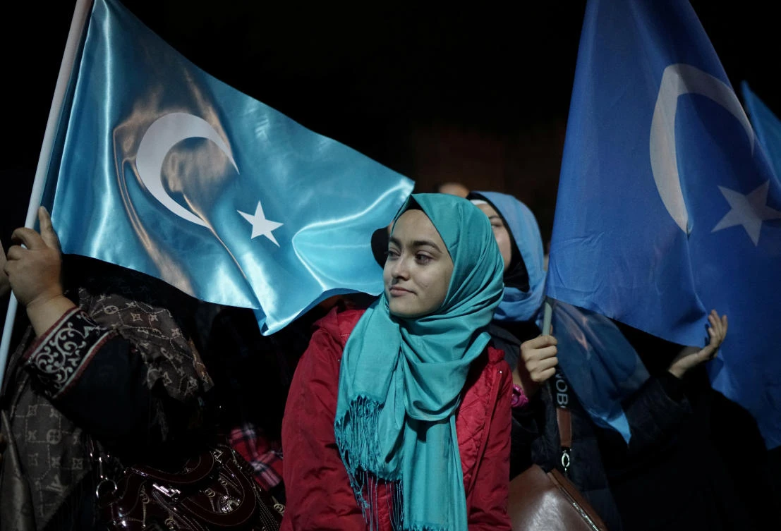 Turkish protesters march in support of Uighurs after Ozil comments
