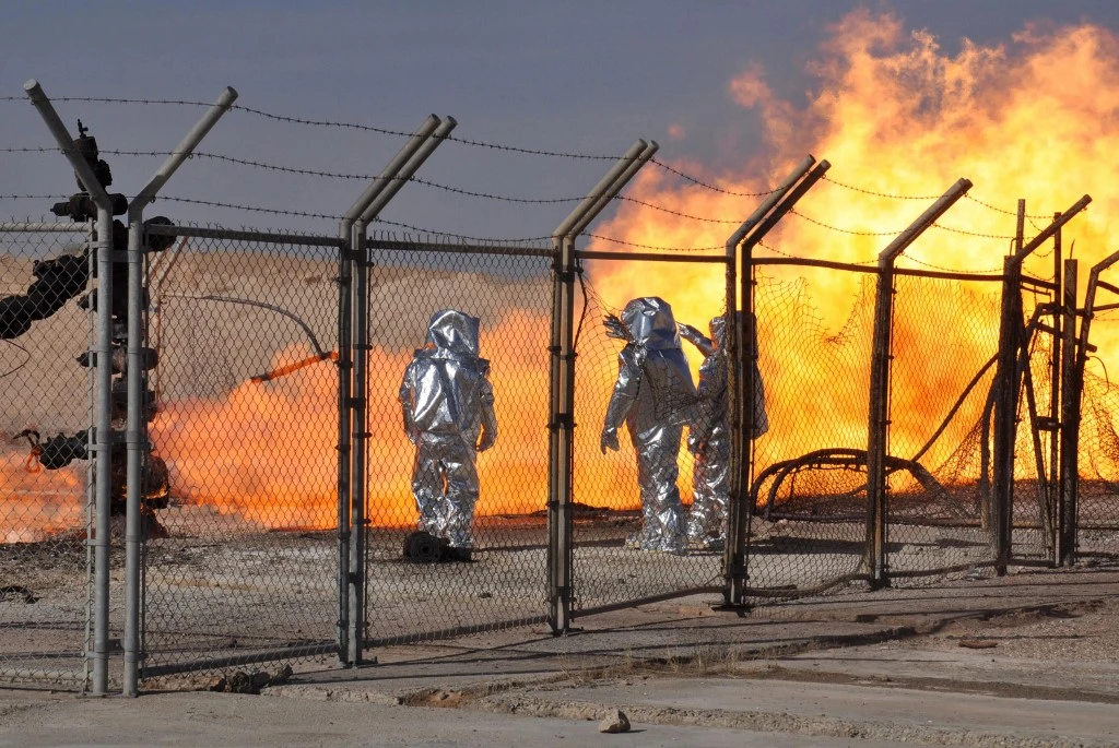Firefighting units rushed to the scenes and the technical workshops began repair operations shortly after the attack. (File/AFP)