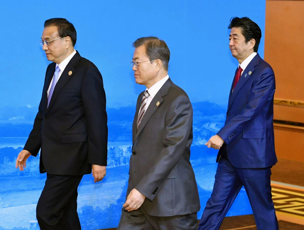 A trilateral meeting between China, South Korea and Japan in Chengdu was held in southwest China’s Sichuan province. (AP)