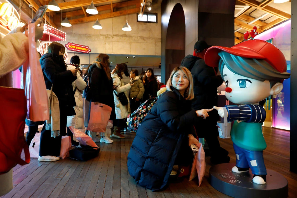 K-pop management agencies, including boyband BTS’ Big Hit Entertainment, have been expanding their retail operations to capitalize on a merchandising boom. (Reuters)