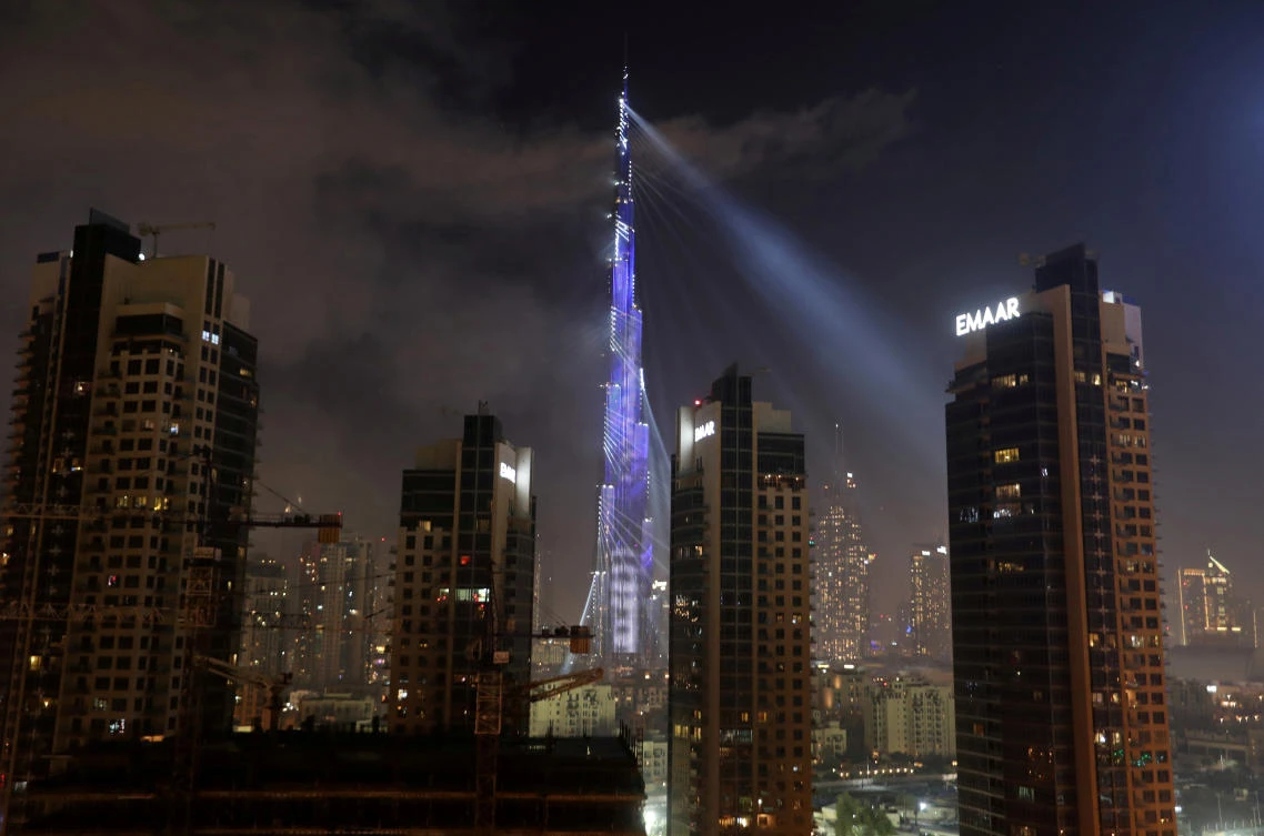 At over 828 meters, the Burj Khalifa is twice as tall as New York’s Empire State Building and nearly three times the height of the Eiffel Tower in Paris. (Reuters)