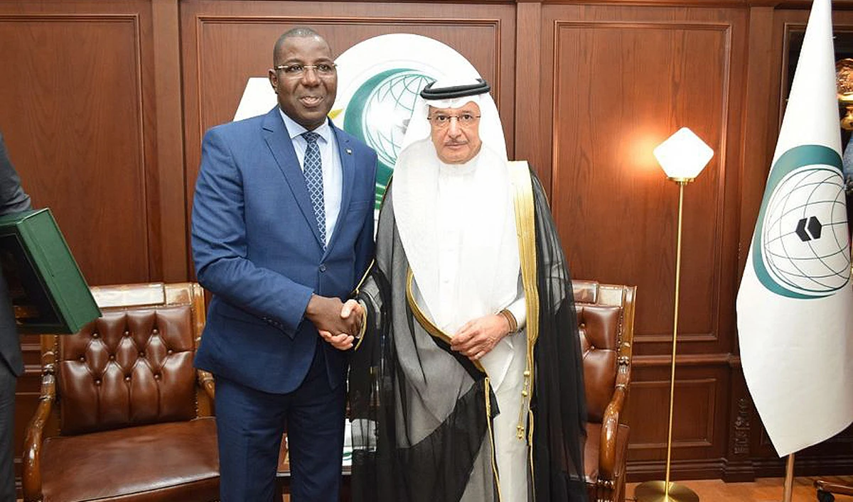 Dr. Youssef Al-Othaimeen, the secretary-general of the OIC, receives Mohamed Saidil Moctar, special adviser to Niger president, in Jeddah. (SPA)